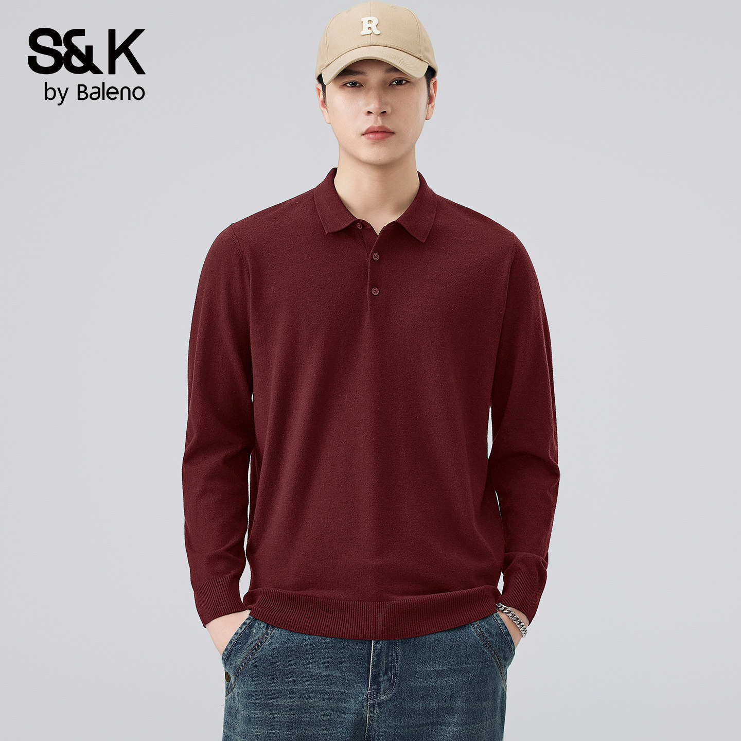 班尼路SK长袖POLO衫男秋冬桑蚕丝翻领打底修身毛衣商务休闲套YS,男装,Polo衫,淘宝优惠券,粉丝福利购,淘宝优惠卷