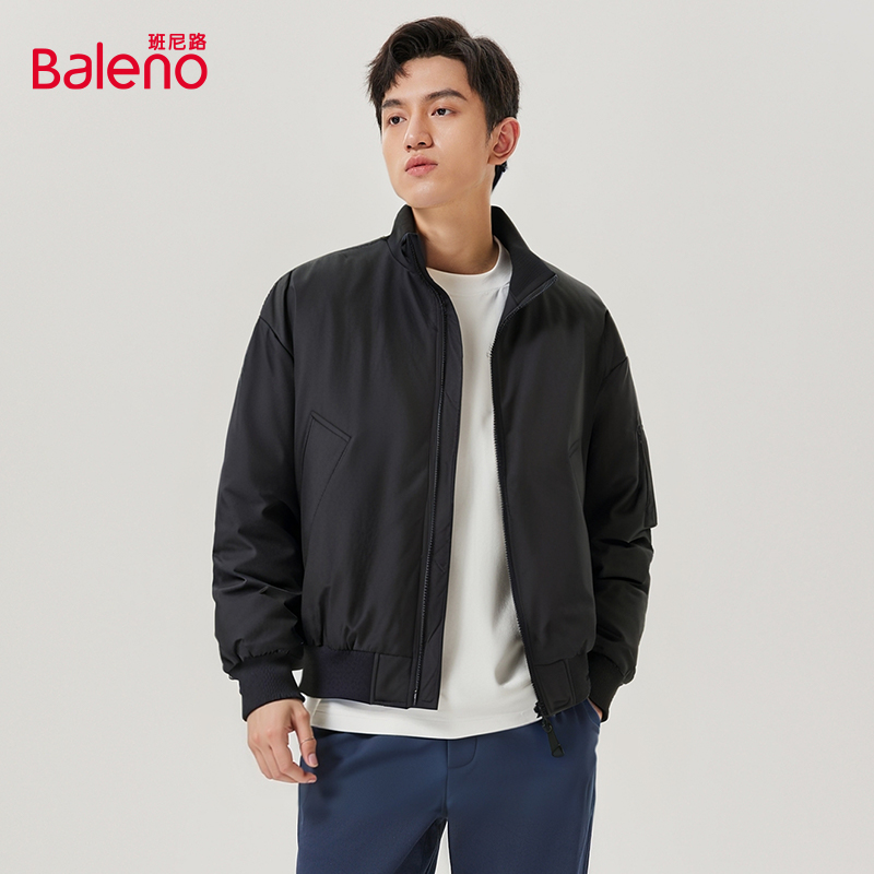 Baleno班尼路男装立领飞行羽绒服冬季保暖情侣款新款时尚羽绒服D