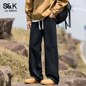 男士 工装 2025秋季 班尼路SK纯棉直筒休闲裤 新款 抽绳百搭美式 长裤