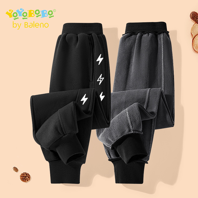 班尼路童装YBB系列男童加绒运动裤儿童冬装休闲裤秋冬款男孩裤子P