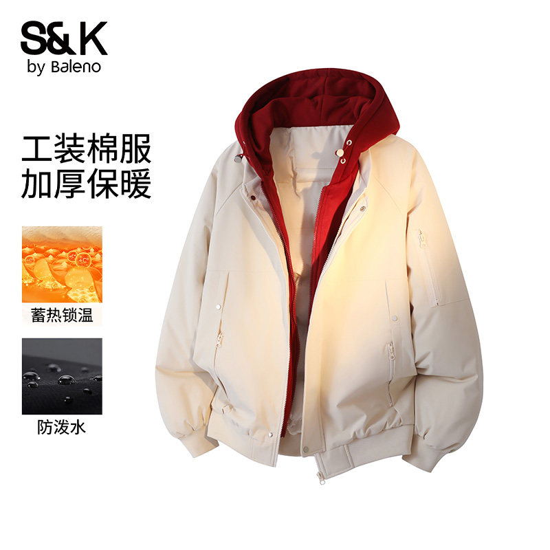 班尼路工装棉服男冬季2026新款美式潮牌青少年保暖连帽棉衣外套E,男装,棉衣,淘宝优惠券,粉丝福利购,淘宝优惠卷