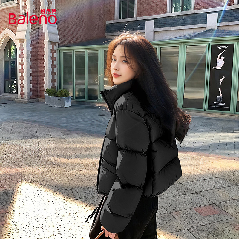 班尼路短款女装外套2025新款棉服保暖棉衣冬季加厚夹棉外套冬装M