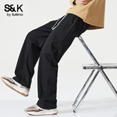 宽松直筒运动阔腿长裤 班尼路SK2025秋季 男士 美式 新款 纯棉休闲裤