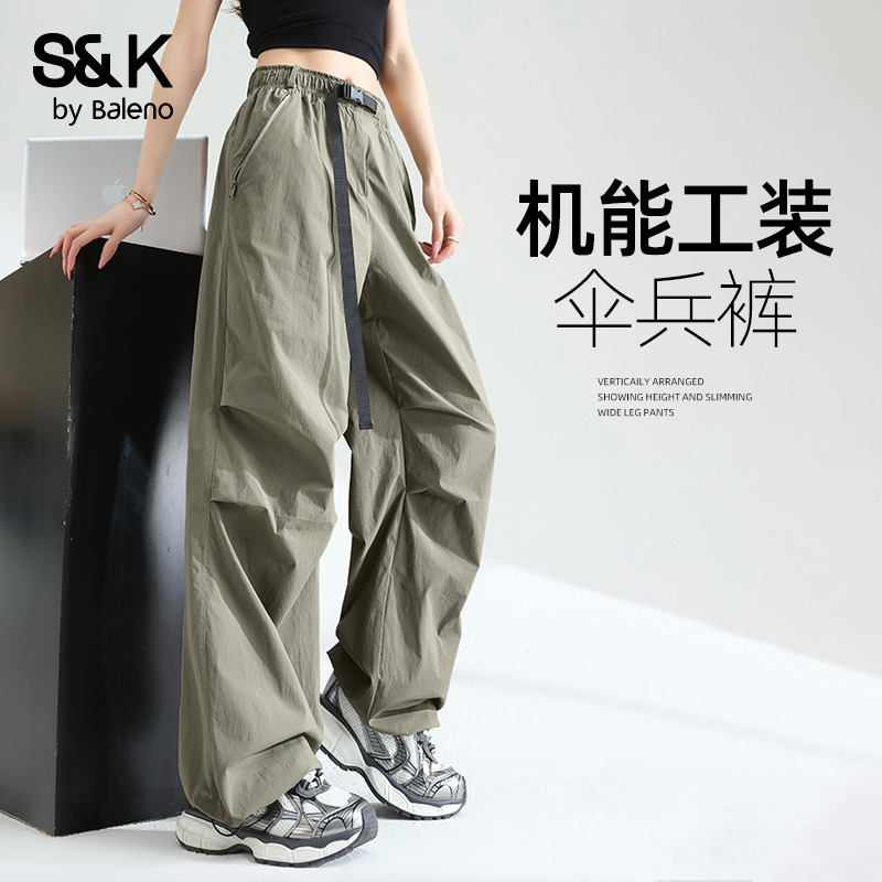 军绿色工装裤女户外爬山伞兵裤女