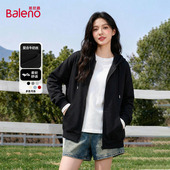 2026春夏新款 班尼路黑色连帽开衫 卫衣女款 宽松显瘦运动休闲外套Q