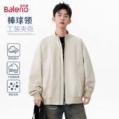 班尼路秋冬款 夹克新潮风J 复古美式 男式 立领外套百搭街头潮流个性