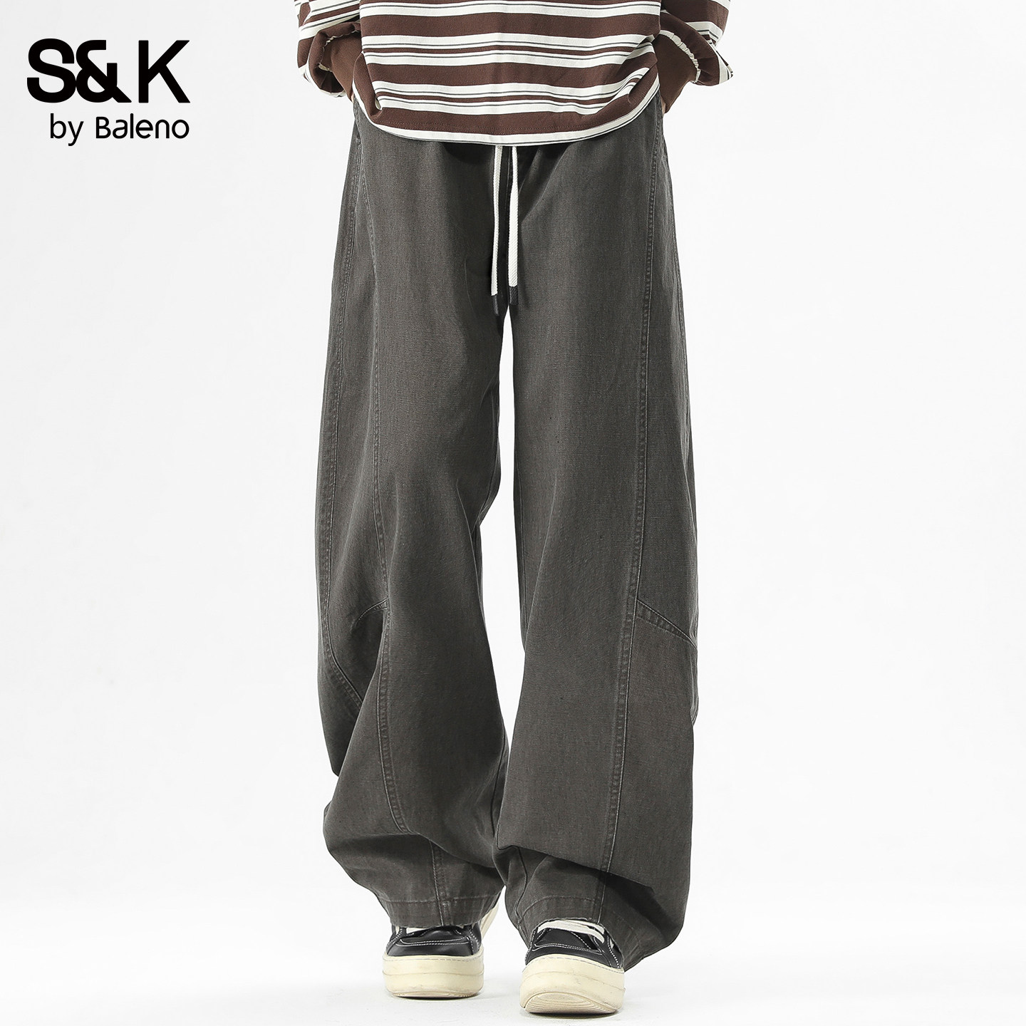 班尼路SK春秋季2026新款宽松直筒裤子青少年弯刀阔腿休闲长裤男YS,男装,休闲裤,淘宝优惠券,粉丝福利购,淘宝优惠卷