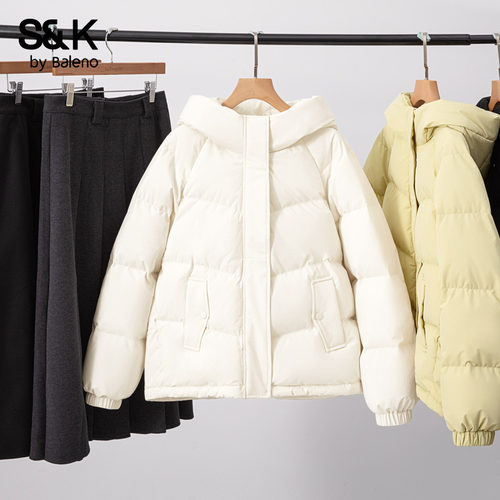 白色保暖连帽羽绒服加厚外套