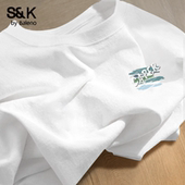 体恤衫 班尼路S&K系列白色t恤男25夏季 男士 短袖 新款 纯棉宽松大码