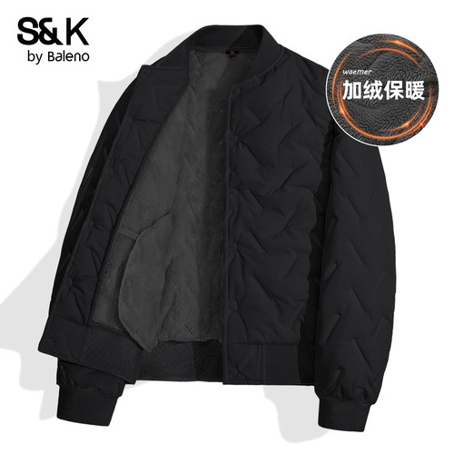 加厚棉服男款冬季黑色高级男外套