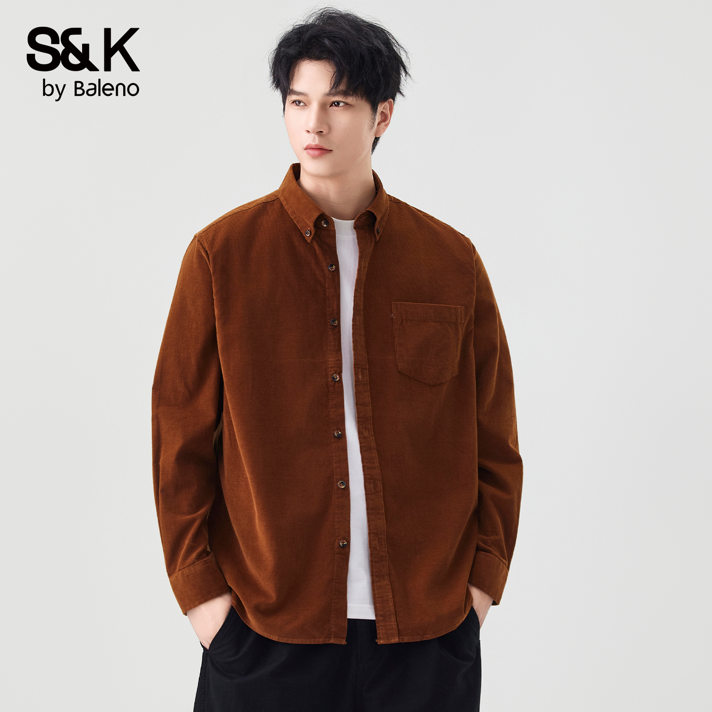 班尼路秋季新款港风痞帅衬衫男士