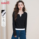 t恤女2025春秋新款 假两件纯棉打底衫 好看修身 班尼路长袖 女装 上衣J