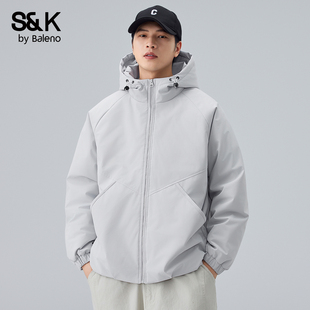 班尼路SK户外通勤休闲风连帽棉衣男冬季 保暖舒适棉服外套上衣男YS
