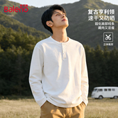 2026春秋新款 班尼路亨利领长袖 体恤男士 上衣青少年宽松休闲外套LF