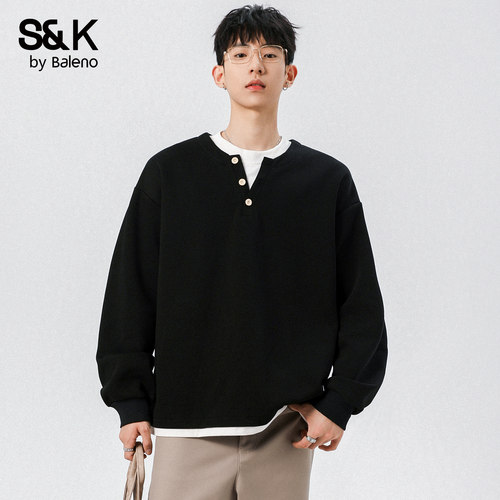 班尼路SK亨利领卫衣男士新款春秋