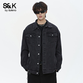 宽松百搭上衣水洗外套男款 班尼路SK青年休闲牛仔夹克男秋季 新款