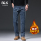 男秋冬季 2025新款 加绒男装 班尼路SK高端牛仔裤 直筒宽松休闲裤 子YS
