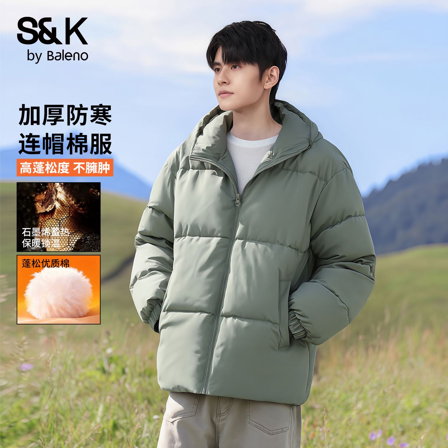 冬季棉服男款加厚青少年立领外套