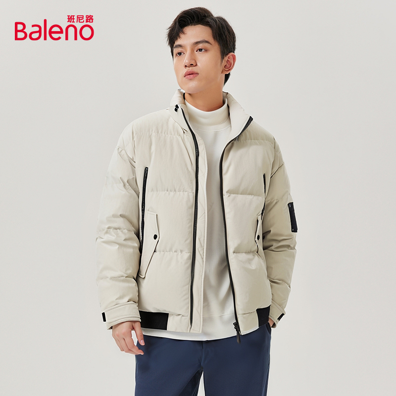 Baleno班尼路男装立领面包羽绒服2025年冬季新款男士羽绒服外套D
