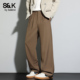 潮流休闲高级阔腿裤 班尼路SK西装 秋季 垂感宽松直筒小西裤 裤 男士