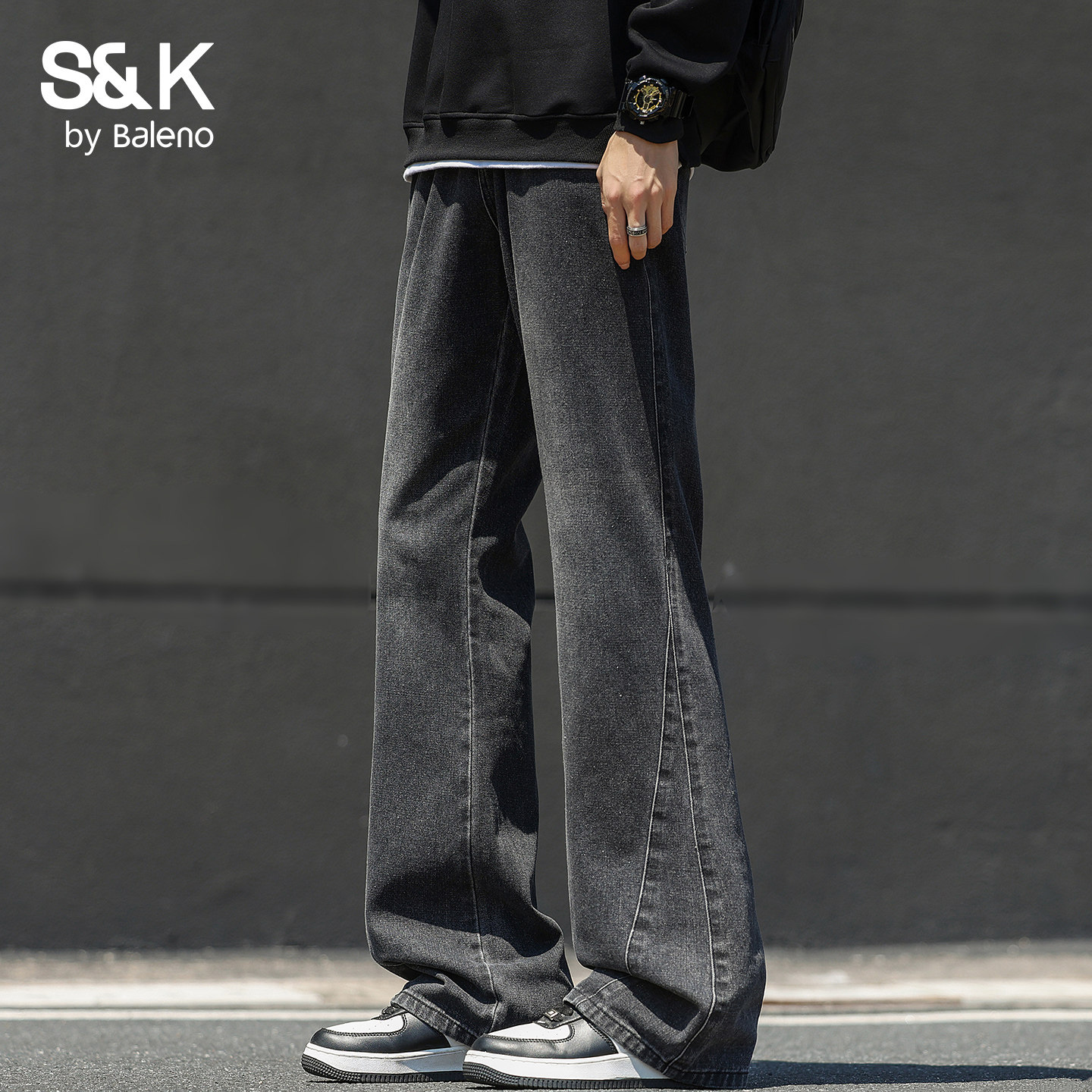 班尼路牛仔裤子男士春秋新款宽松