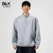 班尼路SK青年立领卫衣男士 T恤男YS 休闲纯色痞帅潮牌长袖 秋季 新款