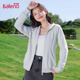 班尼路灰色连帽卫衣外套女2026秋季 上衣H 慵懒风拉链开衫 新款 修身