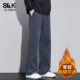 班尼路SK重磅卫裤 子YS 加绒加厚宽松直筒休闲长裤 男款 2025秋冬新款