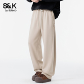 男春季 2026新款 垂感直筒长裤 班尼路SK休闲宽松阔腿裤 松紧腰裤 男YS