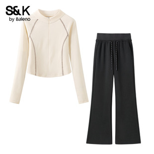 阔腿裤 新款 套装 2025秋季 早秋一整套穿搭H 女款 班尼路S&K系列打底衫
