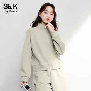 新款 女2025秋季 小个子穿搭一整套H 运动套装 班尼路S&K系列绿色开衫