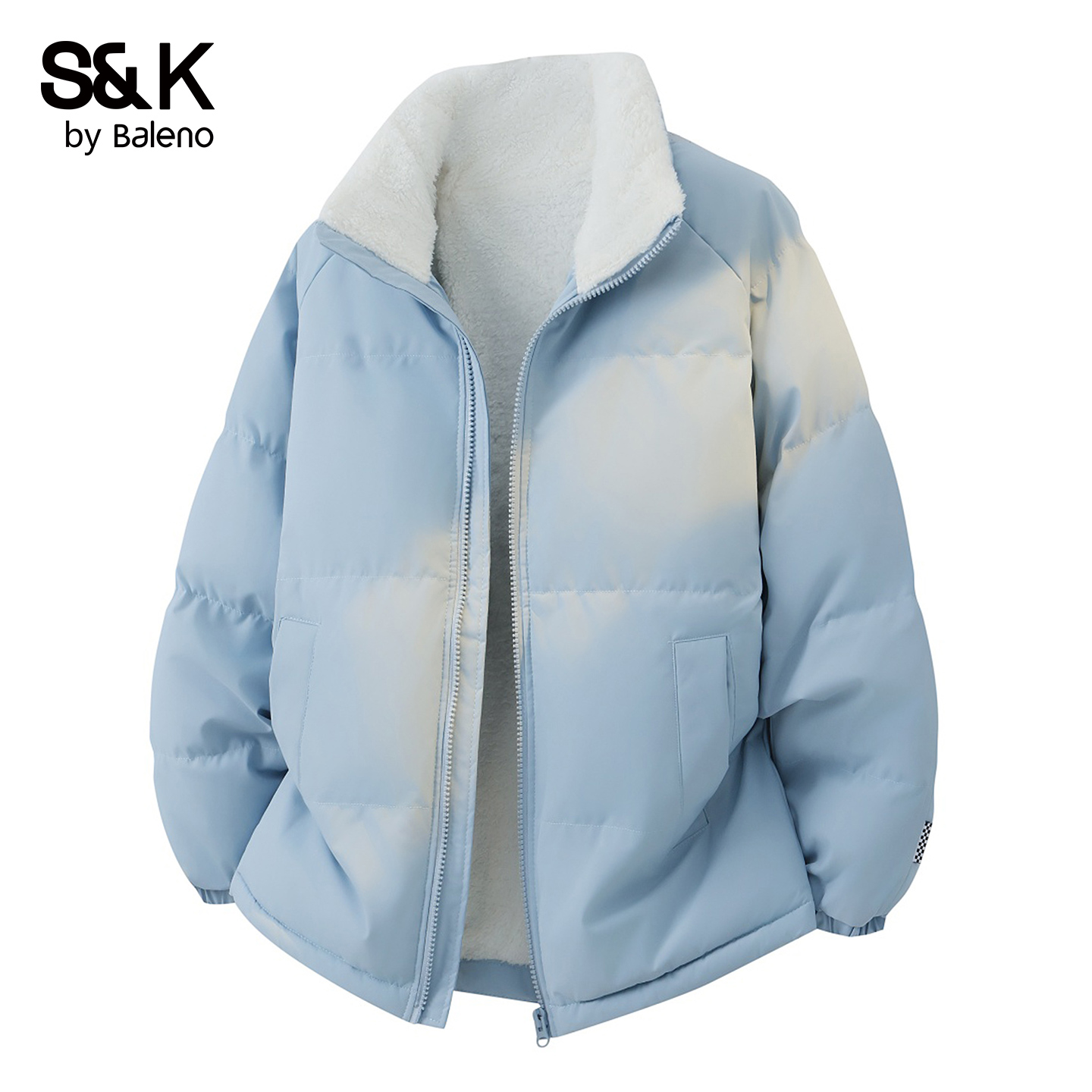 班尼路SK冬季加厚立领羊羔绒棉服