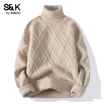 班尼路SK秋冬慵懒风翻高领毛衣男
