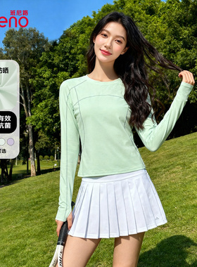 班尼路防晒运动修身速干长袖T恤女款2026春夏新款户外跑步瑜伽服M