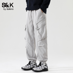 宽松多口袋休闲户外风长裤 班尼路SK夏季 男2026新款 风束脚裤 工装