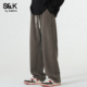 班尼路SK美式 子垂感男YS 宽松直筒抽绳裤 休闲灯芯绒长裤 男2026新款