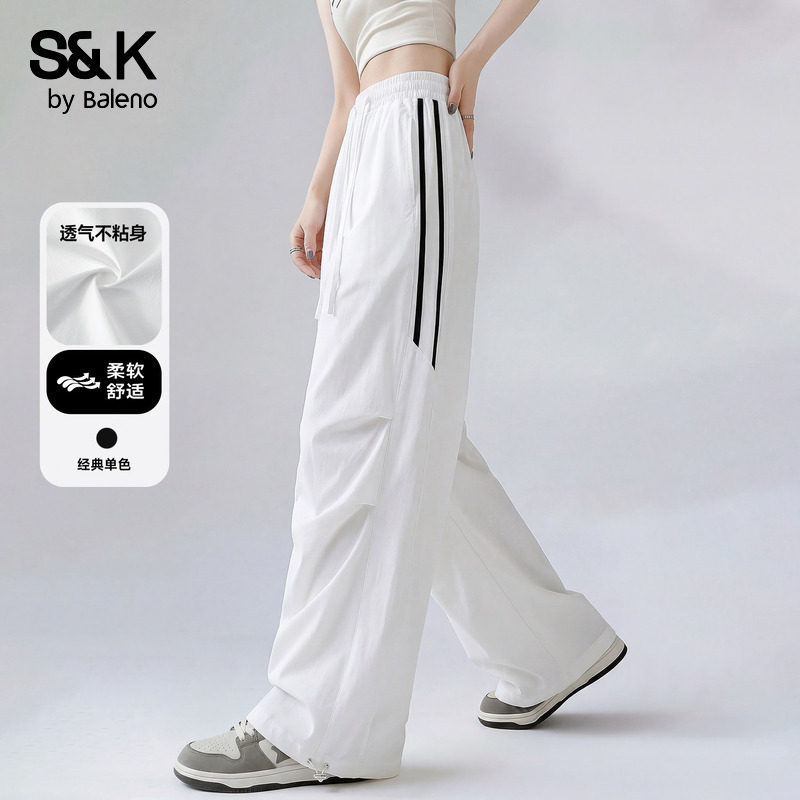 尼路S&K系列白色速干阔腿裤图片
