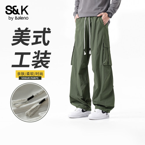 班尼路SK美式工装风阔腿裤男秋季