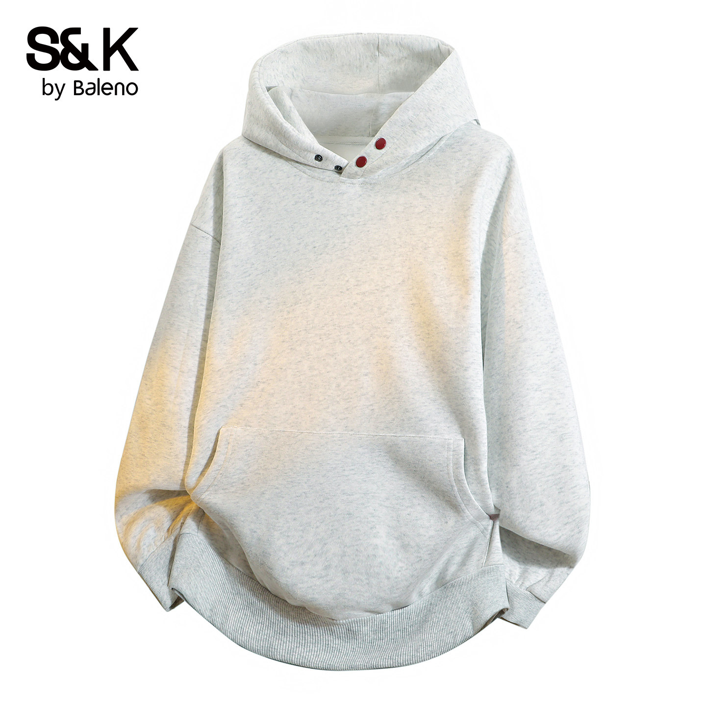 班尼路SK纯色宽松连帽卫衣男休闲