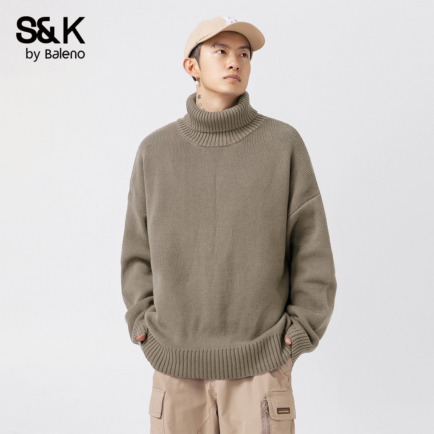 班尼路SK秋季宽松纯色针织衫