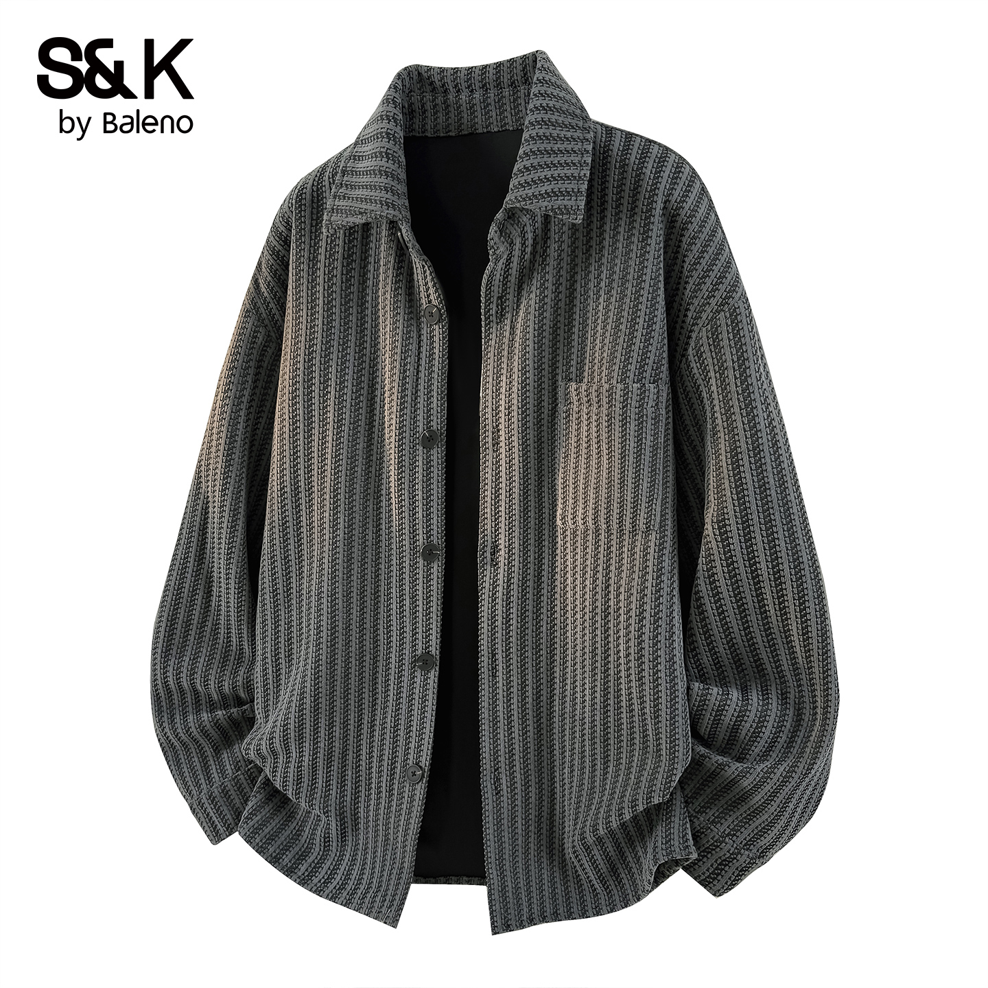 班尼路SK纹理感开衫衬衫男士秋季