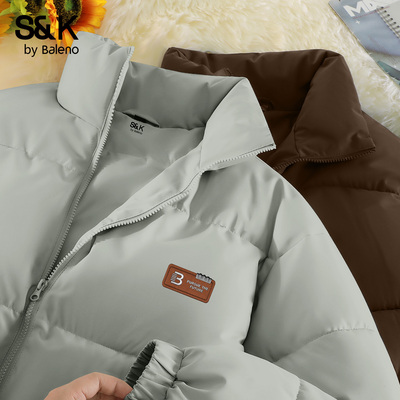 班尼路灰绿色棉服男款冬季青少年