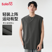 纯棉运动健身背心男款 夏青少年打底汗衫 美式 班尼路男士 无袖 男T恤A