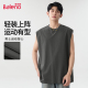 纯棉运动健身背心男款 夏青少年打底汗衫 美式 班尼路男士 无袖 男T恤A