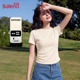 班尼路正肩短袖 抽褶收腰显瘦上衣N 小个子短款 T恤女款 2026春夏新款