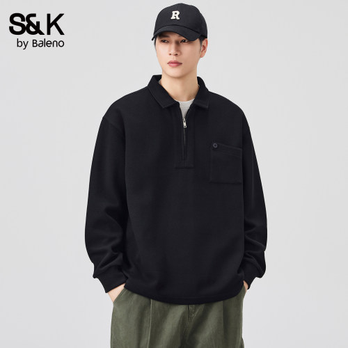 班尼路SK秋季男士半拉链POLO衫