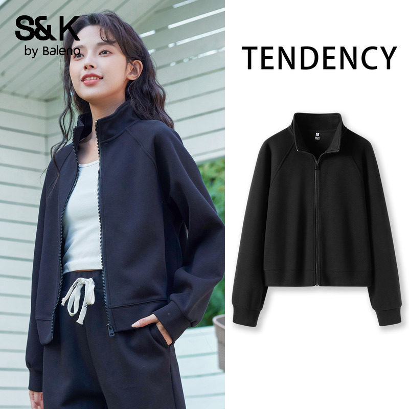 班尼路S&K系列休闲运动外套女2025秋新款短款宽松显高百搭上衣女Q