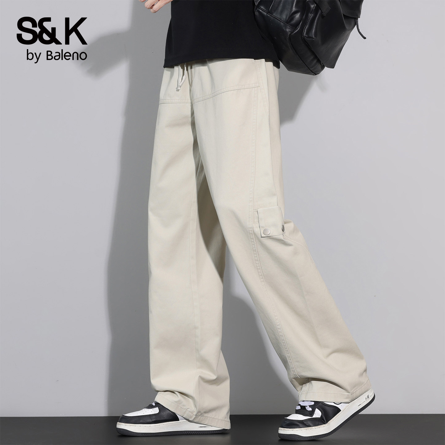 班尼路秋冬新款宽松直筒休闲裤男