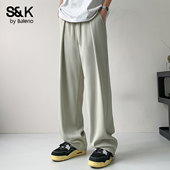 班尼路SK简约宽松阔腿裤 运动显瘦百搭YS 直筒休闲长裤 男垂感春季 款
