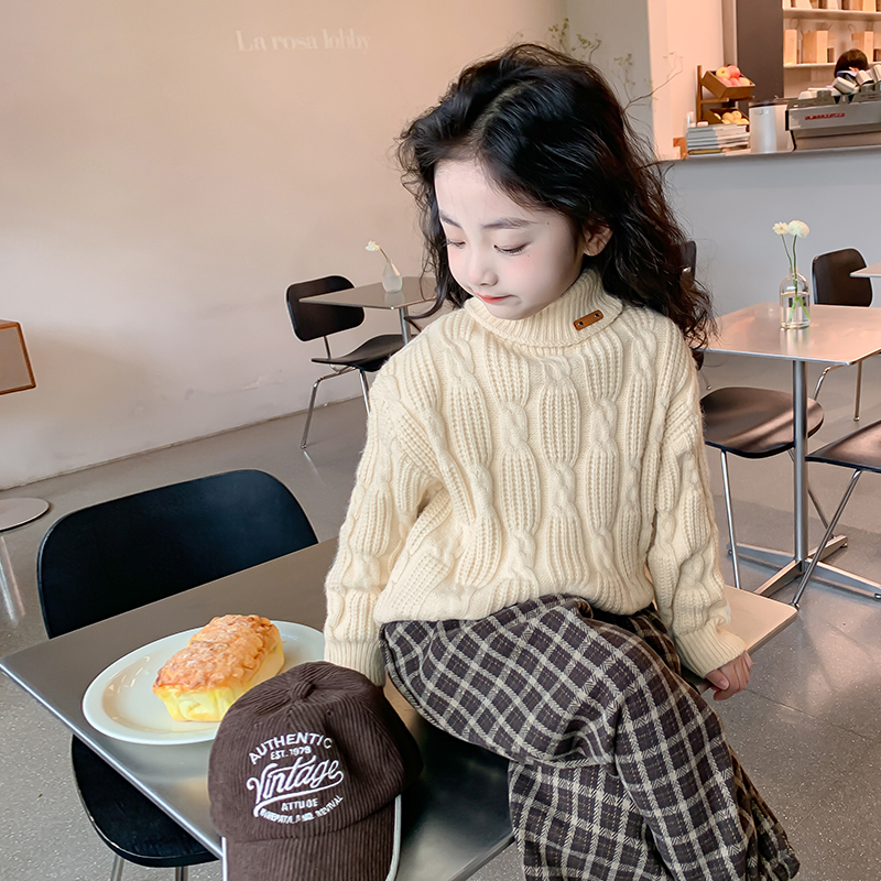 女童毛衣儿童冬装洋气针织打底衫